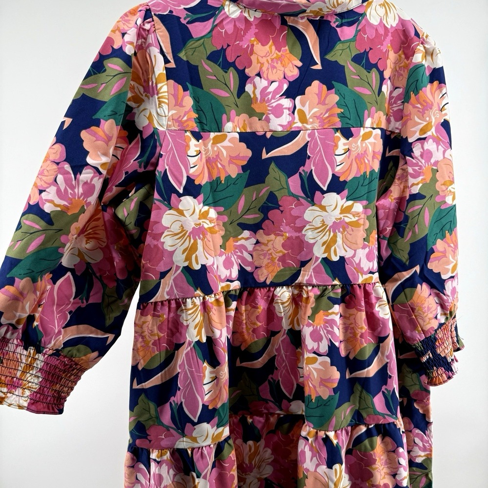 Michelle McDowell Dress Womens XL Maxi Navy Pink Floral Boho Chic NWT - Picture 6 of 10